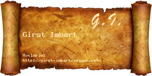 Girst Imbert névjegykártya